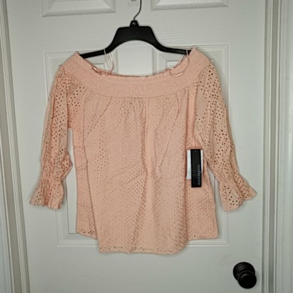 Eva Longoria Tops - NEW Eva Longoria Off Shoulder Eyelet Lace Top L